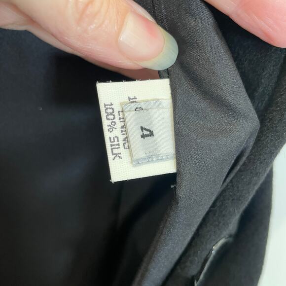 Jenni Kayne Black Toggle Coat Funnel Neck Wool Layering Leather Trim 4 - Picture 7 of 10